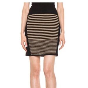 Rag & Bone Ella Striped Knit Elastic Waist Pull-On Mini Skirt Black Small